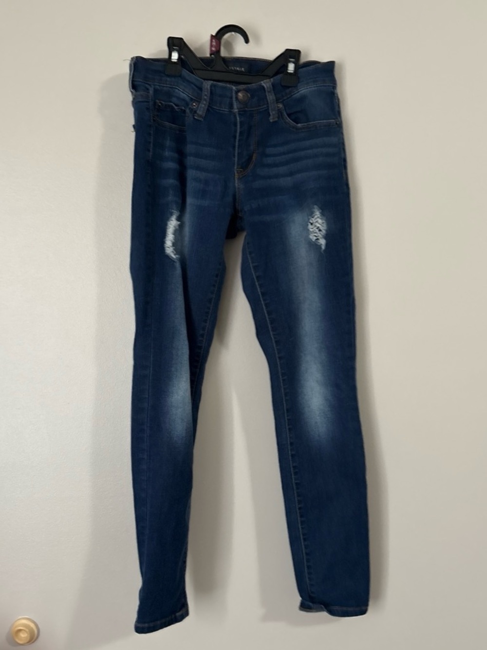 Aeropostale Dark Blue Distressed Skinny Jeans